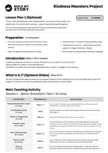 Kindness Monsters - Lesson Plan A