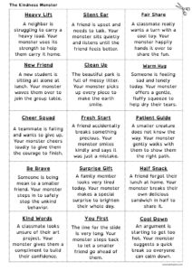 The Kindness Monster - Prompt Sheet